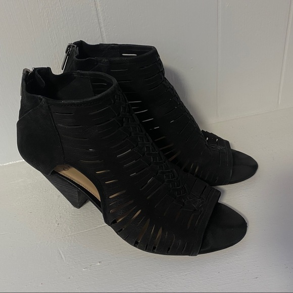 Vince Camuto Eldora Black sueded leather wedge Shoes sz 9M - Picture 10 of 14